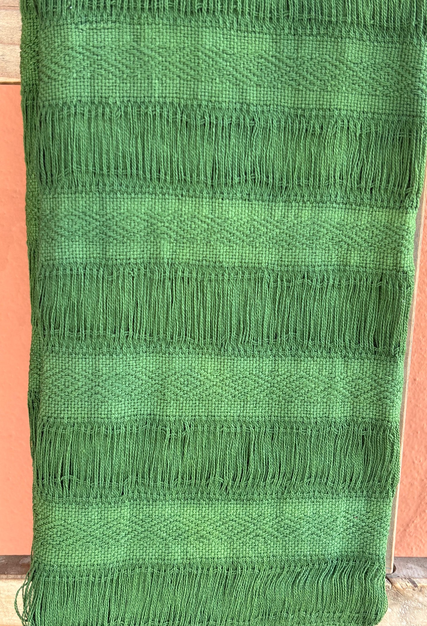 GREEN FRAYED REBOZO