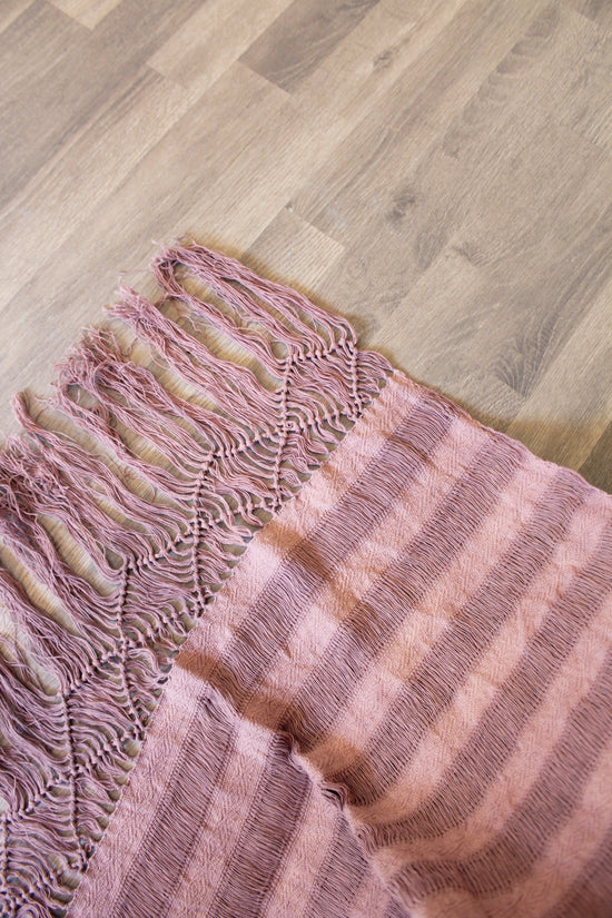 PALE ROSE FRAYED REBOZO