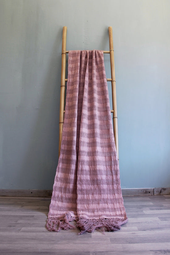 PALE ROSE FRAYED REBOZO