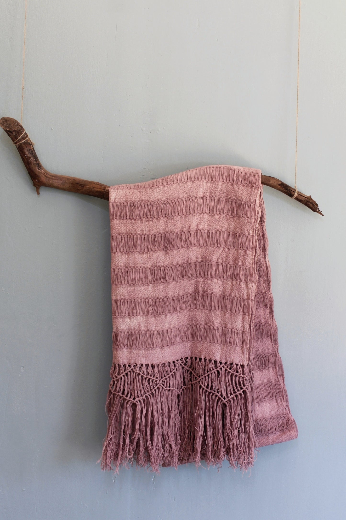 PALE ROSE FRAYED REBOZO