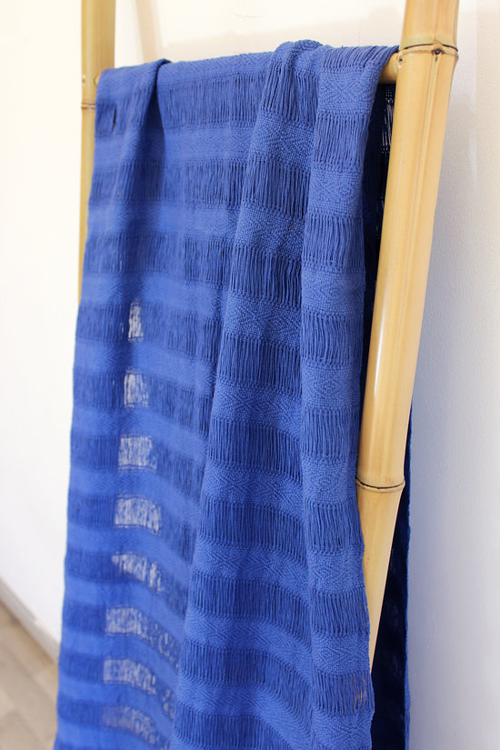 Load image into Gallery viewer, FRAYED BLUE REBOZO
