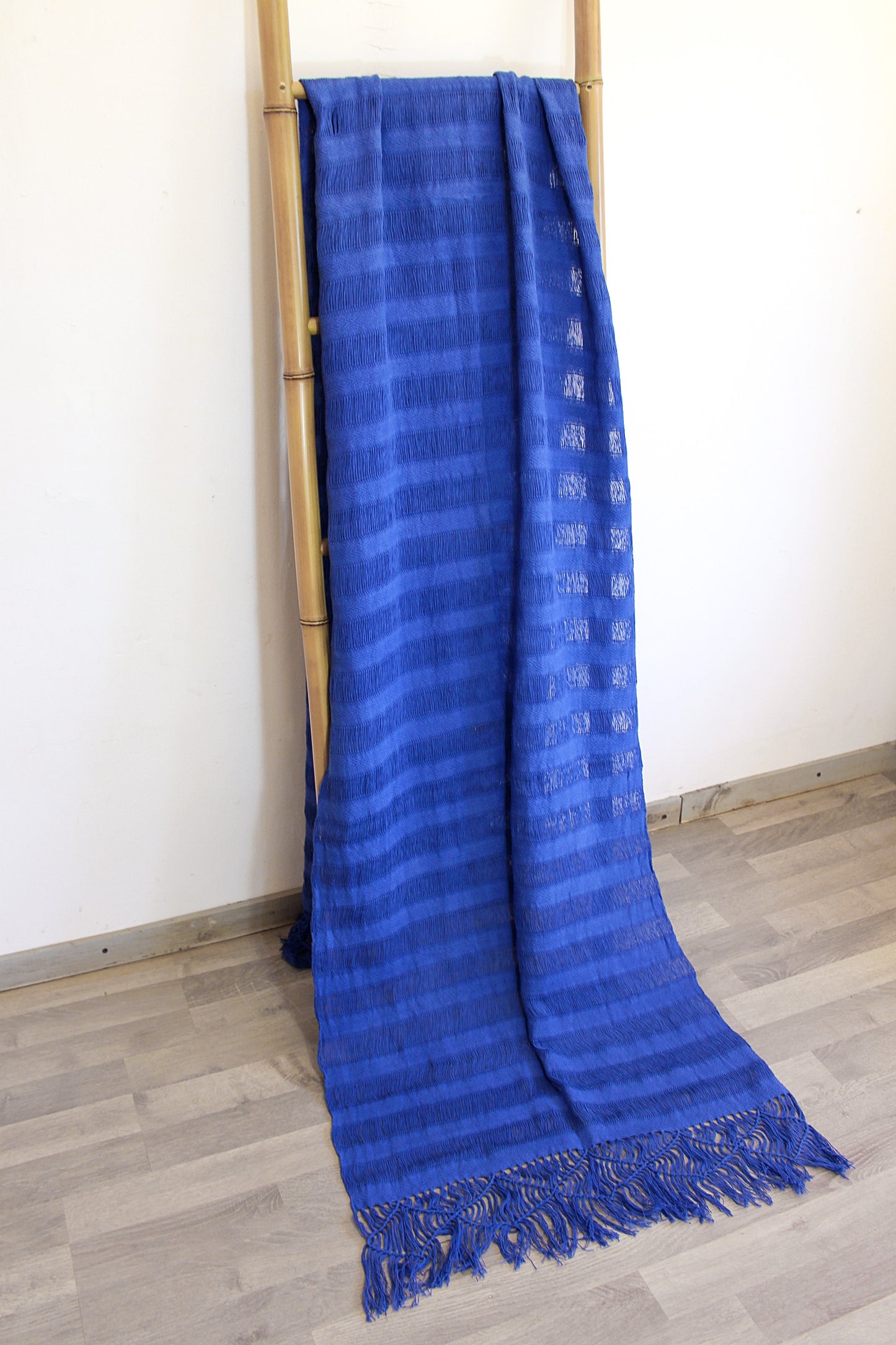Load image into Gallery viewer, FRAYED BLUE REBOZO
