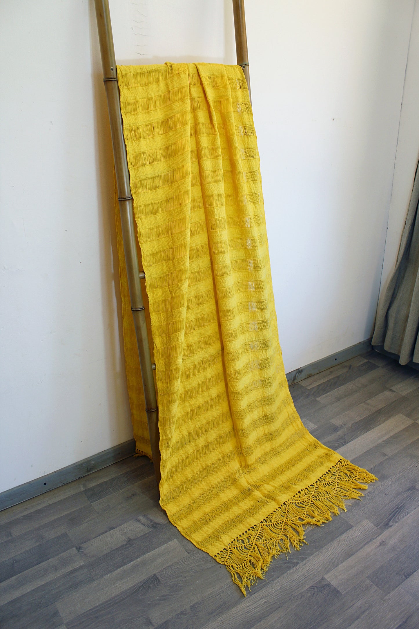 Load image into Gallery viewer, FRAYED YELLOW REBOZO
