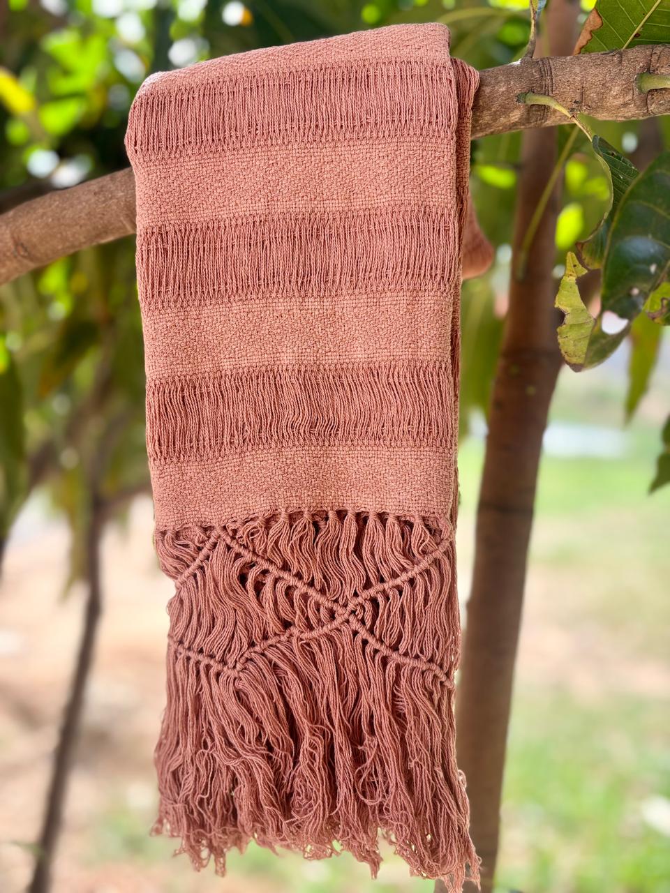 PALE ROSE FRAYED REBOZO