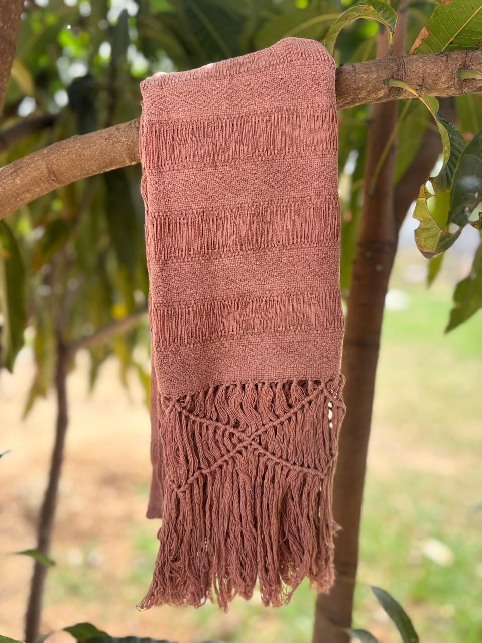 PALE ROSE FRAYED REBOZO