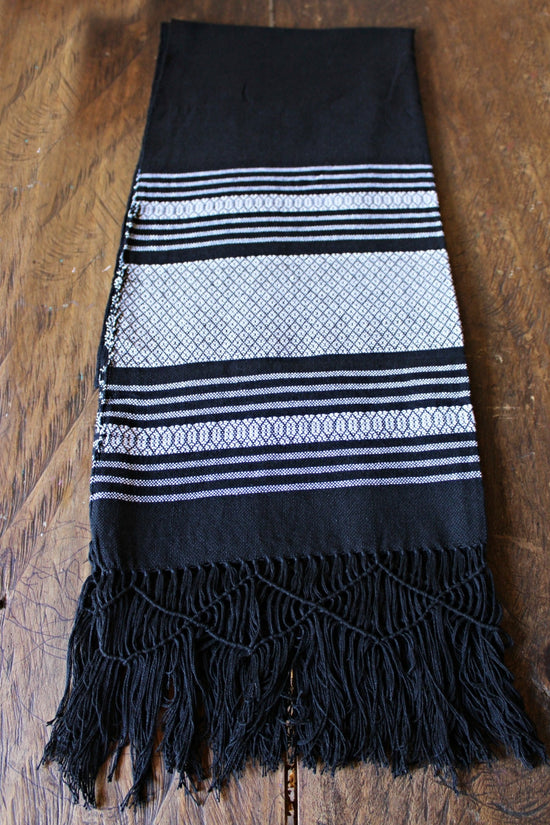 Load image into Gallery viewer, Traditional Mexican Birth Rebozo, Black &amp;amp; White labor Rebozos
